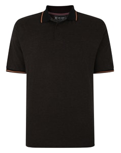 KAM Dobby Print Jersey Polo Black
